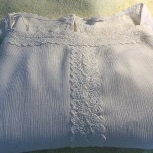 NWOT  Lovely 100% Rayon and Lace Top